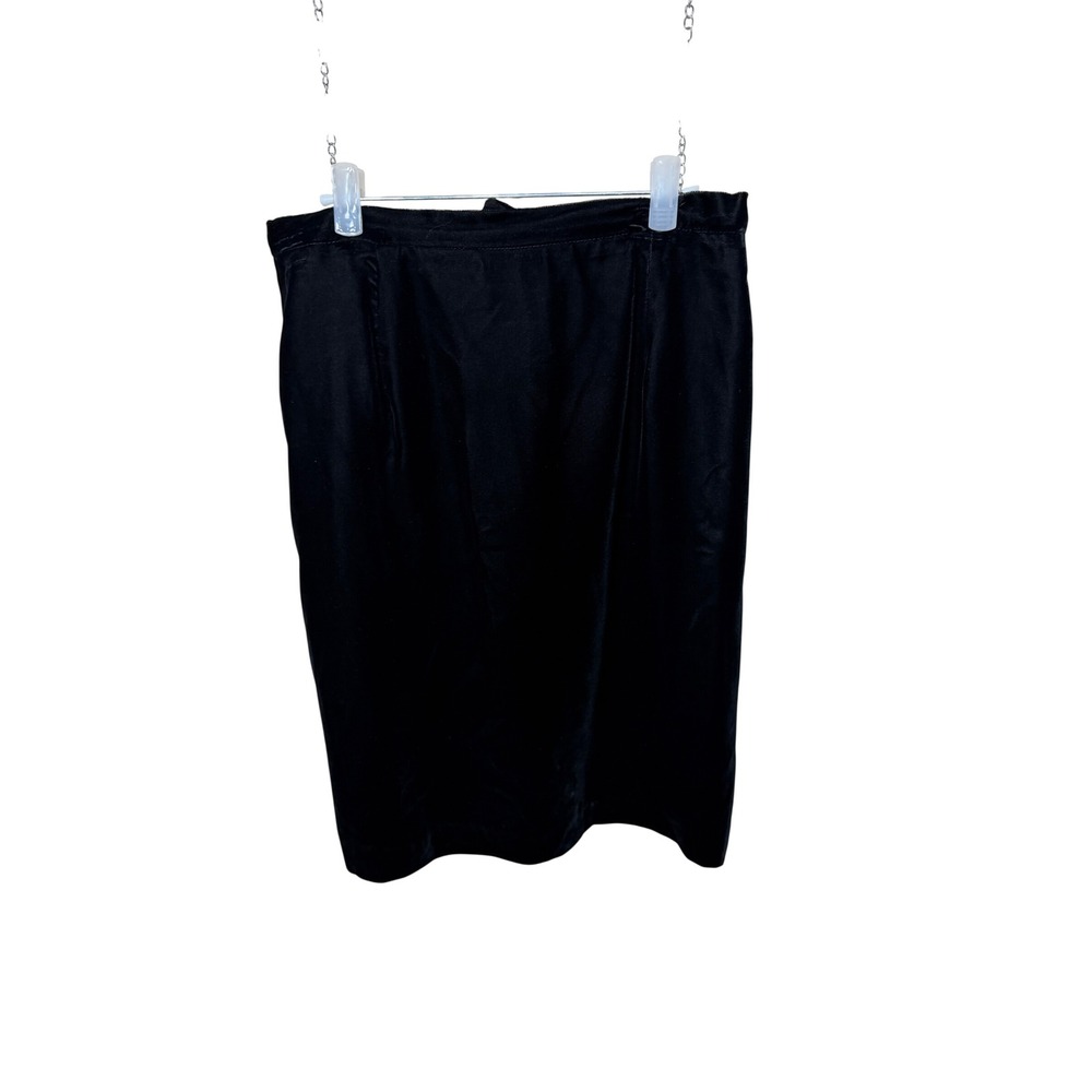Pine & Co Vintage Black Velvet Pencil Skirt High Waisted Knee Length Size 12 USA